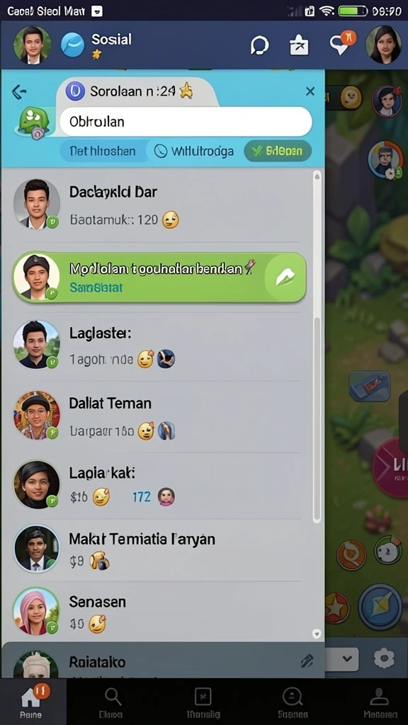 rafa88 - Tangkapan layar memperlihatkan fitur sosial antar pemain.